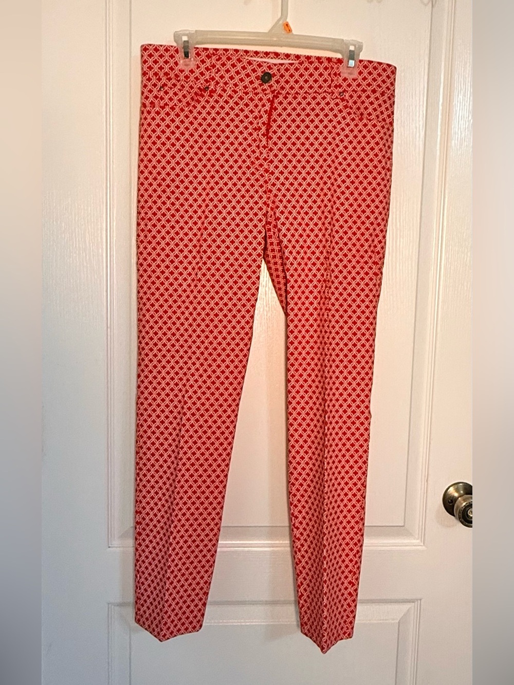 89th & Madison Patterned Red and white Skinny Pants size 12